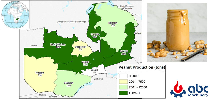 Distribution of groundnut cultivation in Zambia